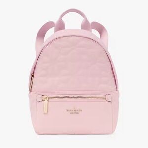 Kate Spade Pink Spade Flower Quilted Fabric Backpack NWT
